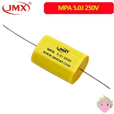 MPA<font color='red'>轴向电容</font>_CBB20聚丙烯电容_5.0UF250V（扁圆形）